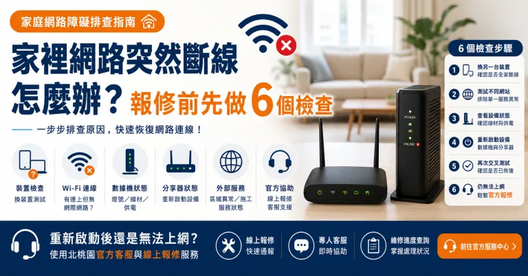 網路突然斷線怎麼辦？報修前先做6個檢查｜家庭網路